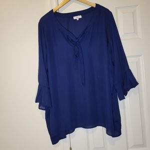 Plus size NSR navy blue blouse